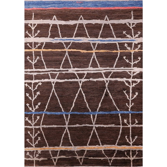 Ahgly Company Indoor Rectangle Mid-Century Modern Red Oriental Area Rugs, 4' x 6'