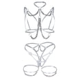 thumbnail image 1 of Clearance Sale 2025 Intimates Erotic Underwear Clearance Exposed Breast Webbing Metal Chain Decorative Suspender Three Piece Set, 1 of 9