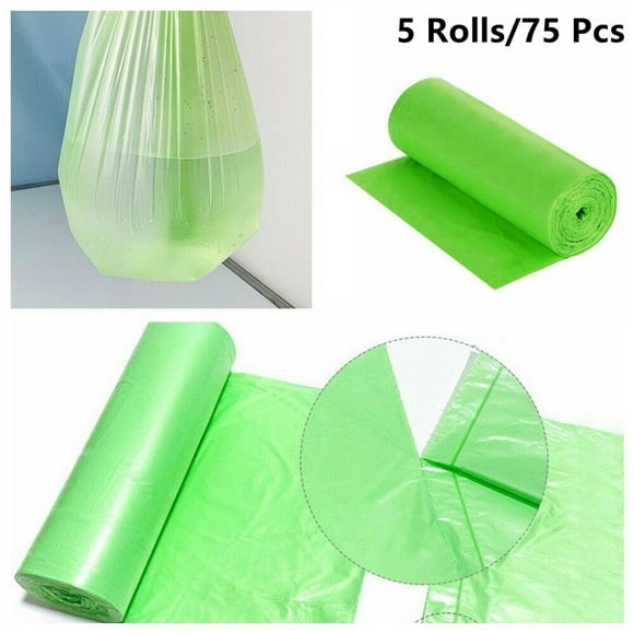 MYG 5 Rolls Portable Toilet Bags, 100% Compostable Bags, Camping Toilet Bags, Toilet Waste Bags, Biodegradable Camping Poop Bags, Toilet Replacement Bags, for Outdoor and Indoor