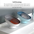 thumbnail image 3 of Inteprter Jabonera de baño, caja de drenaje automático con ventosa, esponja de doble capa, platos fijos sin perforaciones, baño de cocina Juegos de accesorios de baño Rojo, 3 of 6