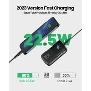 INIU Portable Charger, Smallest 22.5W 10000mAh Fast Charging Power Bank for iPhone & Samsung, Black