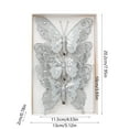 thumbnail image 3 of AYktou 3Pcs Christmas Tree Butterflies Decorations, Simulation Butterflies Glitter Hollow Hanging Ornaments with Clips Decorative Prop for Hanging Wall Holiday Gift Box Xmas Tree Decoration, Silvery, 3 of 6