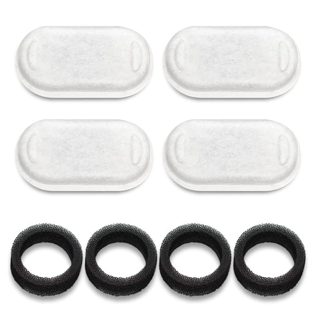 8Pcs Cat Water Fountain Filters Dog Fountain Filter Replacement for 67Oz/2L Pet Water Fountain Stainless Steel