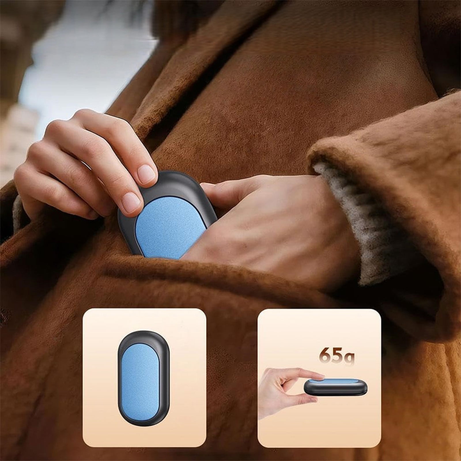 Rechargeable Magnetic Split Hand Warmers Thin Lightweight Portable Pocket Size Up To 4 Hrs Winter Accessory,Hand Warmer Pack,Black,1 Pair
