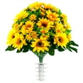 thumbnail image 5 of Sympathy Silks Artificial Cemetery Flowers - 2 Sunflower Bouquets & Cemetery Saddle For Outdoor Memorials, 5 of 5