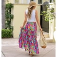 thumbnail image 5 of Whoinshop Womens Boho Maxi Skirt 2026 Summer Cruise Casual High Waist Tie Flowy Long Skirt with Pockets For Beach Vacation, 5 of 6