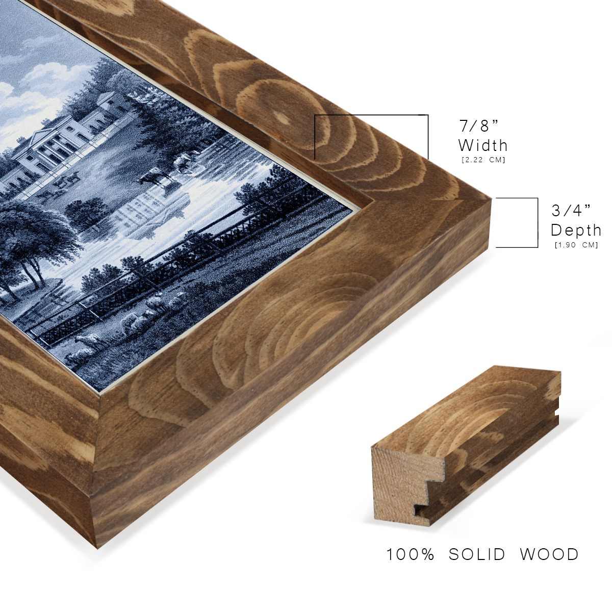 Estate View I -Framed Print w/glass-Walnut