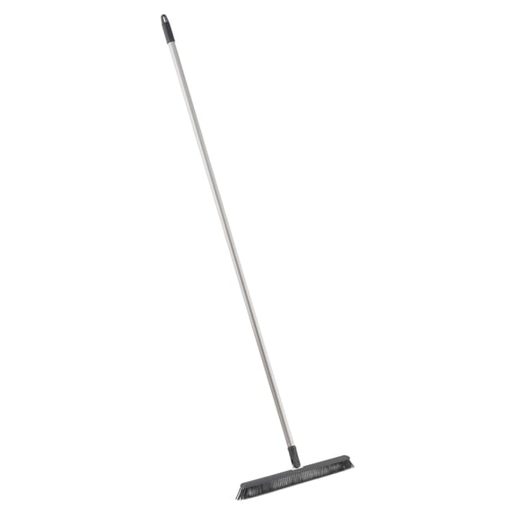 Superio 16"" Slim Silicone Salon Broom - Carpet Rake for Liquid, Human Hair, Pet Hair, and Fur Space Saving and Easy to Wash, Gray,