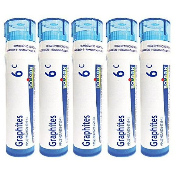 Boiron Homeopathic Medicine Graphites, 6C Pellets, 80-Count Tubes (Pack of 5)