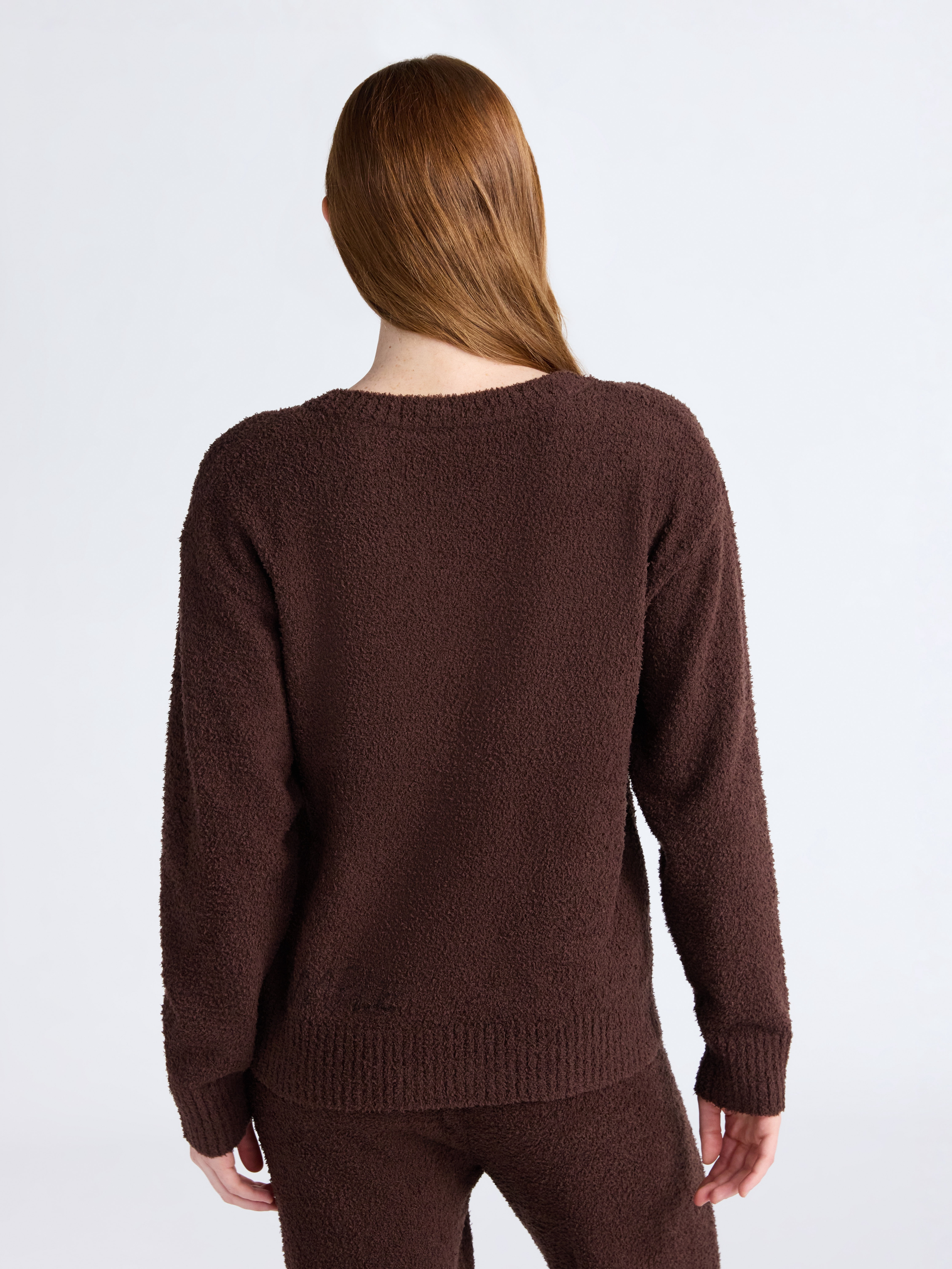 Joyspun Women's and Women's Plus Sleepwear Cozy Knit V-Neck Pullover Top, Sizes XS-3X