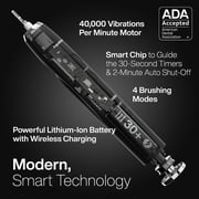 AquaSonic Black Series Electric Toothbrush - Rechargeable, 4 Modes, Travel Case, 8 Brush Heads