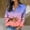 Ombre, variant on Button Down Shirt for Women Silk Satin Long Sleeve Blouse Ombre Gradient Fashion Collared Office Work Business Casual Relaxed Fit Dressy Top