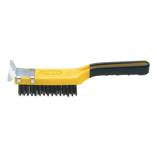 Cepillo de alambre con raspador Allway, acero al carbono, 1,5 cm de ancho x 29 cm de largo