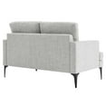 thumbnail image 5 of Loveseat Sofa Couch, Light Grey Gray, Fabric, Living Kitchen Cafe Bistro Hospitality Restaurant, Modern Contemporary HB34294, 5 of 8