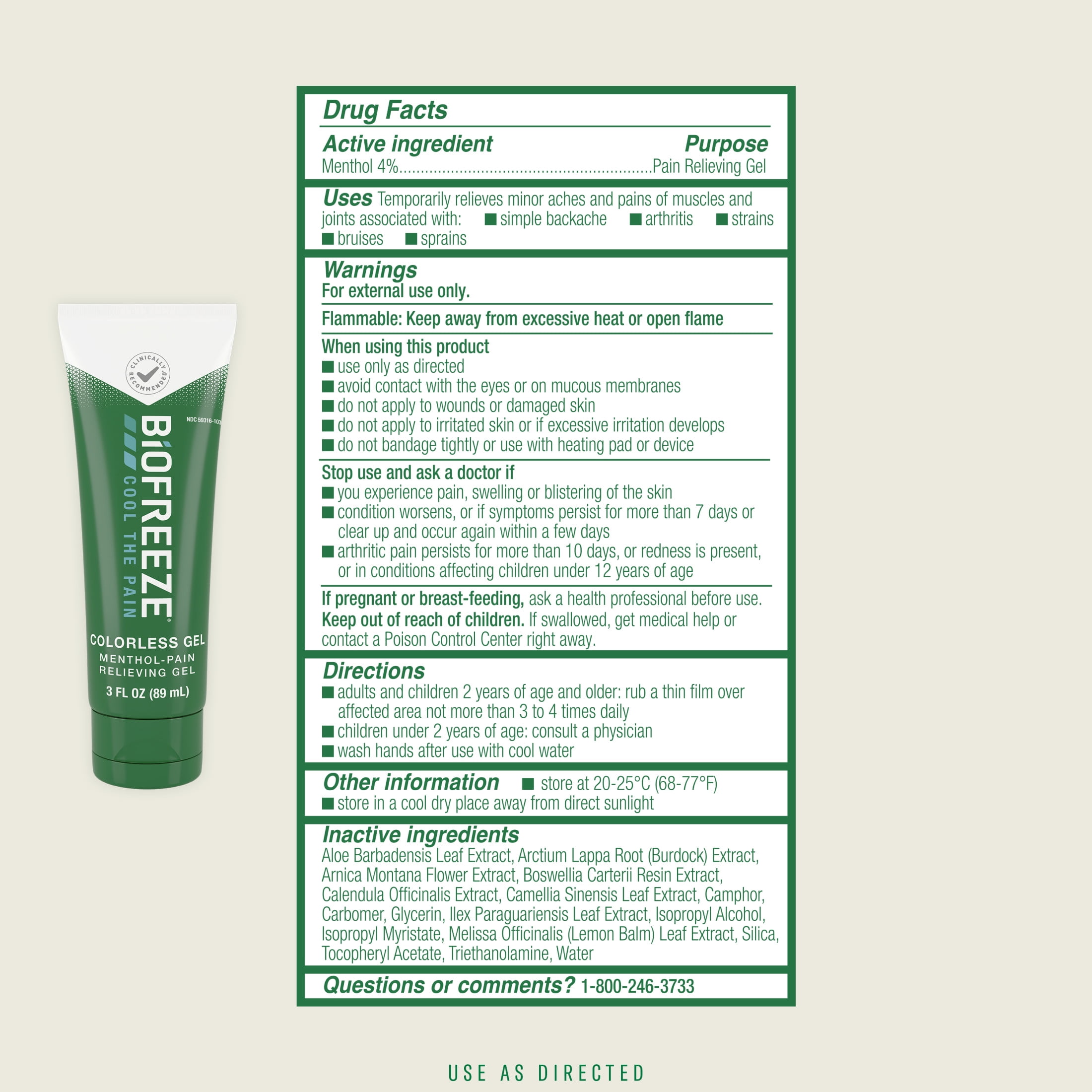 (2 pack) Biofreeze Arthritis Pain Relief Gel, For Joint, Muscle & Back Pain Relief, OTC & HSA Eligible, Menthol, 3 FL OZ Dye‑Free