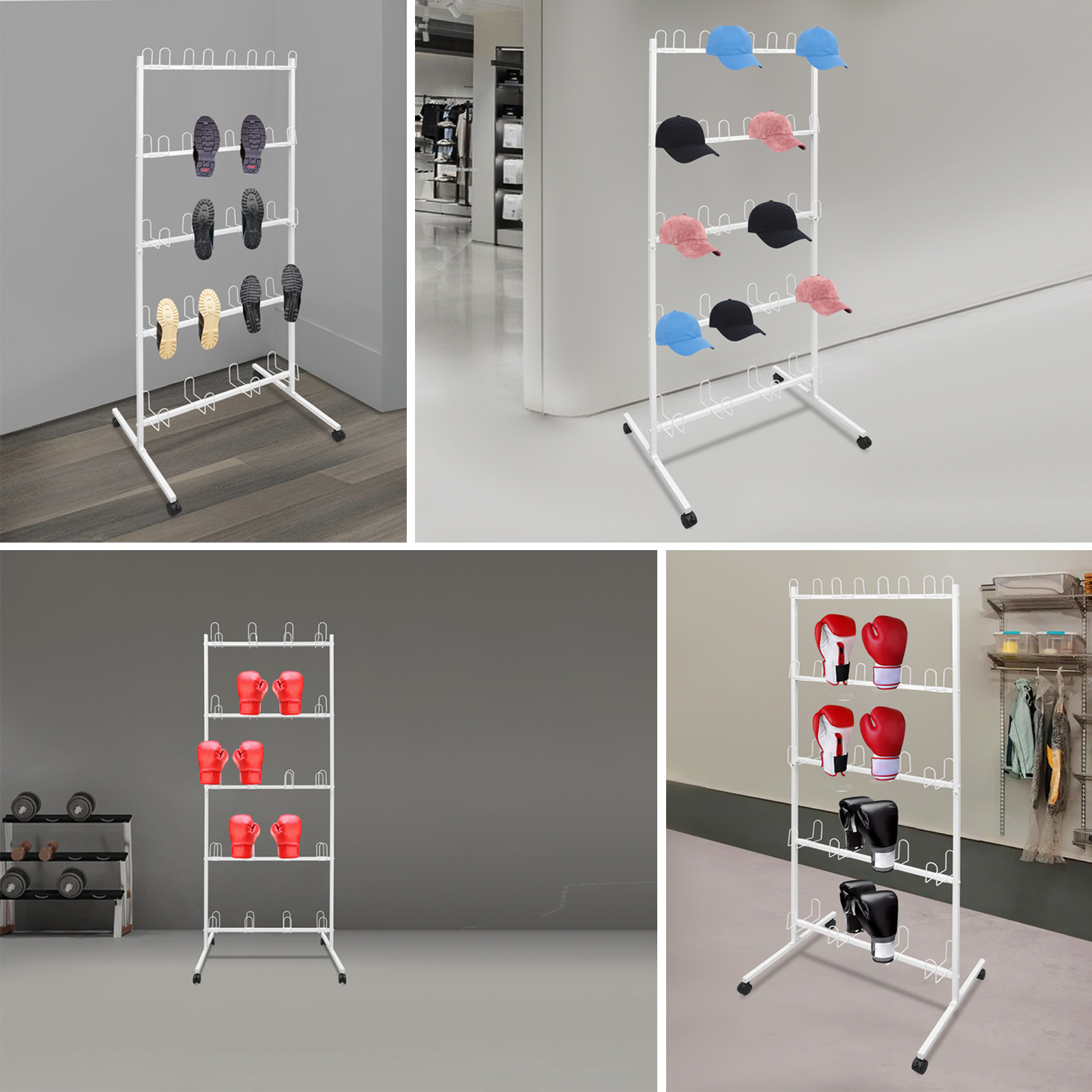5-Tier Boxing Gloves Drying Rack Boxing Glove Storage Stand with Universal Wheels for For Boxing Gyms, Homes