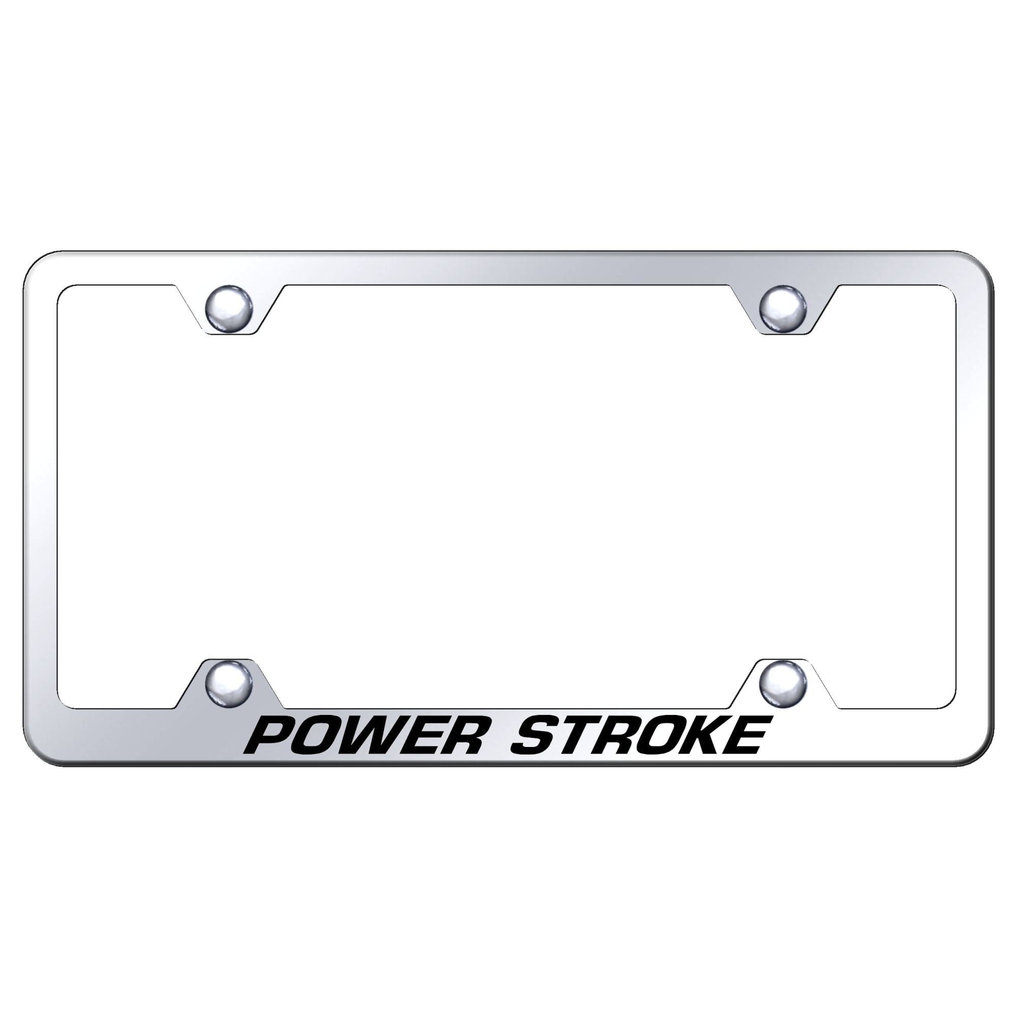 Ford Powerstroke Laser Etched Logo Wide Body License Plate Frame