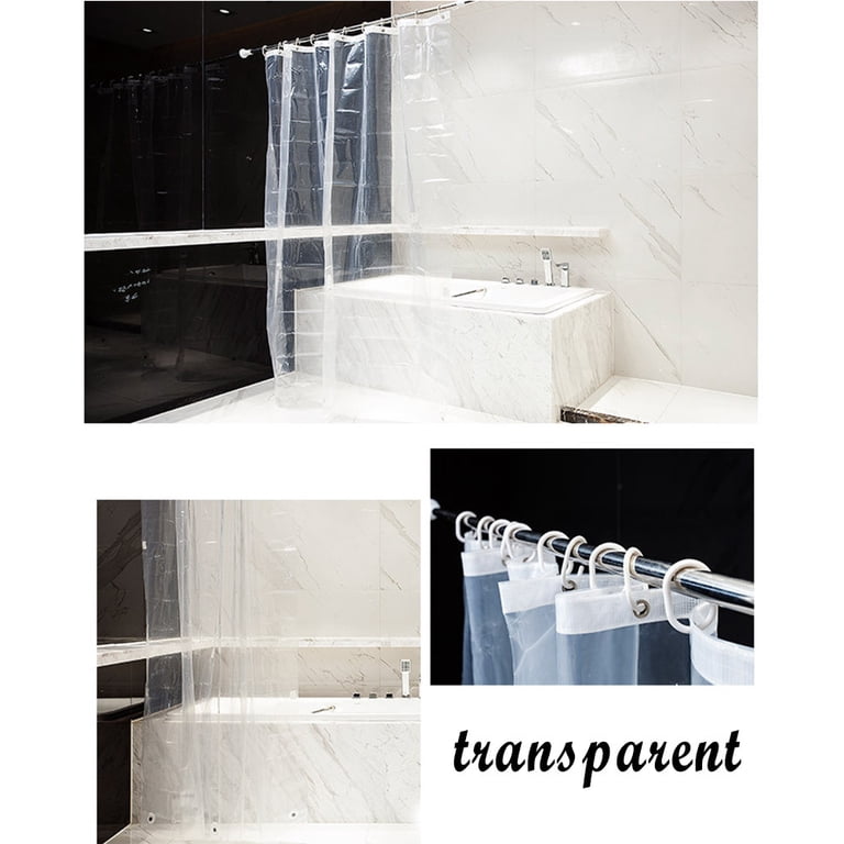 Fangkun Clear Shower Curtain Liner With 4 Touch-Sensitive Pockets – EVA, Hooks Included