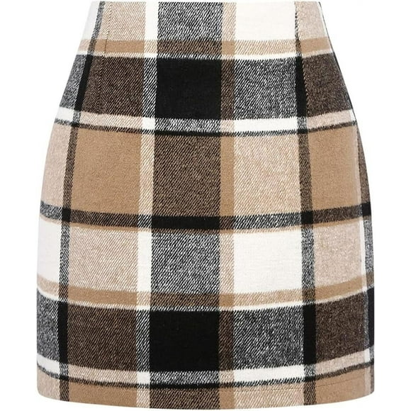 Plaid Mini Skirt for Women High Waist A line Bodycon Pencil Fall Skirts