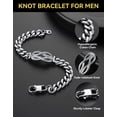 thumbnail image 5 of ChainsHouse Men's Bracelet Cuban Chain Stainless Steel Infinity Knot Bracelets with Message Card Love Chain Bracelet Jewelry Birthday Graduation Gift To My Son, 8.3 inch, 5 of 8