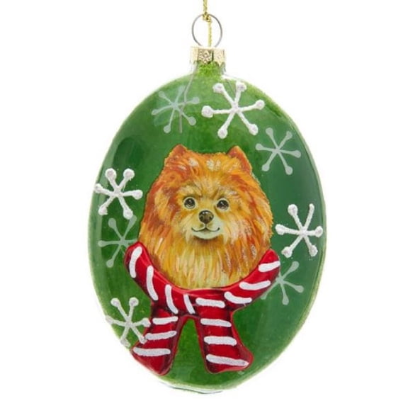 Pomeranian Dog Christmas Disc Ornament 4 inch D3698PM New
