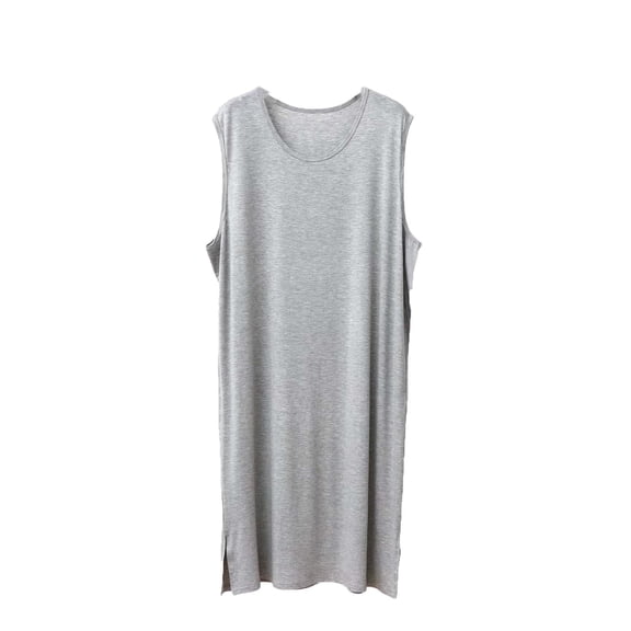 OGLCCG Men's Sleeveless Nightgown Summer Classic Pajamas Nightdress Loose Fit Ultra Soft Comfy Crewneck Nightshirt
