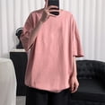 thumbnail image 5 of MSJUHEG Mens Shirts Workout Tops Raglan Round Neckline Short Sleeve Men'S Oversized T-Shirt Lifestyle Apparel Workout And Fitness Casual Hip-Hop Top Shirts For Men Pink L, 5 of 6