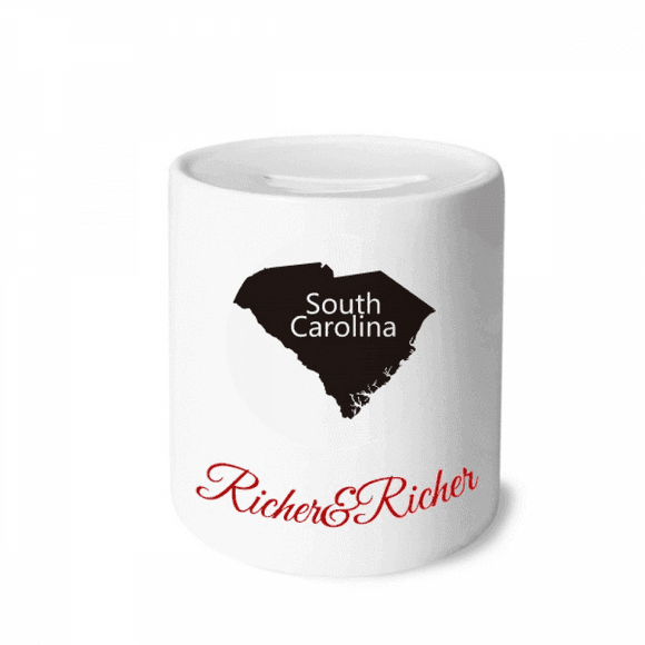 South Outline Map America USA Rich and Rich Bank Saving Box Coin