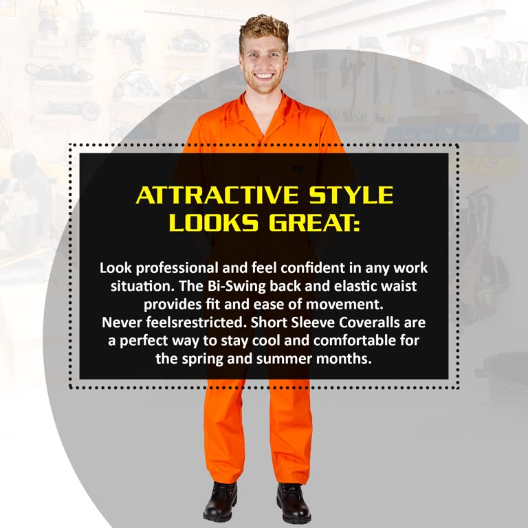 Natural Uniforms Short Sleeve Coverall 399 ( Orange, XXLarge )