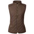 thumbnail image 1 of NE PEOPLE Women’s Quilted Vest – Lightweight Sleeveless Full Zip Up Casual Stand Collar Padding Gilet Jacket with Pockets NEWV40 Brown XL, 1 of 7