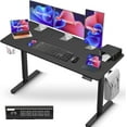 thumbnail image 1 of vfytbgnhj Height Adjustable Standing Home Office Desk | 80  X 40  | Ergonomic Sit Stand  Desk | Adjustable WFH Computer Table | Portable Side Table Computer Desk | Walnut, 1 of 9