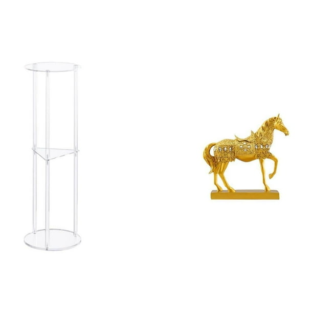 Mesa auxiliar redonda,Mesa auxiliar redonda de acrílico transparente de 3 niveles para sala de estar,Estatuas de caballos,Estatuas de caballos Figura de caballo Figura de caballo,Esculturas de