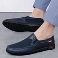 thumbnail image 6 of Spring Summer New Men's Casual Hollow Loafers Slip On Breathable Mesh Leather Flats Boat Shoes Driving Shoes Moccasins, 6 of 12