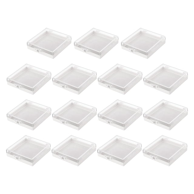 15x caja organizadora de exhibición de uñas, caja vacía, caja organizadora de almacenamiento con tapa para piezas de Hardware, colección de exhibición Blanco Yinane Contenedor de almacenamiento