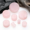 thumbnail image 2 of A Pair of Pink Rose Quartz Stone Double Flared Ear Gauge Plug, 2 of 3