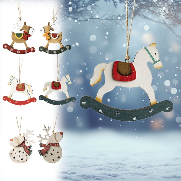 Xihbxyly Colgante Navideño de Madera, Diseño de Árbol Vintage Pintado, Ligero y Duradero, Ideal para Manualidades, Ideal para Decorar El Hogar, Bodas y Fiestas Navideñas, 1 Pieza.