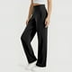 thumbnail image 4 of Pantalones casuales de pierna recta para mujer: holgados con bolsillos, poliéster de color liso, para uso diario, para estar por casa y para actividades al aire libre, 4 of 7