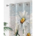 thumbnail image 2 of Retro Flowers Thermal Insulated Blackout Curtains for Bedroom 90 Length Daisy Wildflowers Plants Blue Wood Grain Room Darkening Curtain 1 Panel Grommet Window Curtain Drape for Living Room, 2 of 7