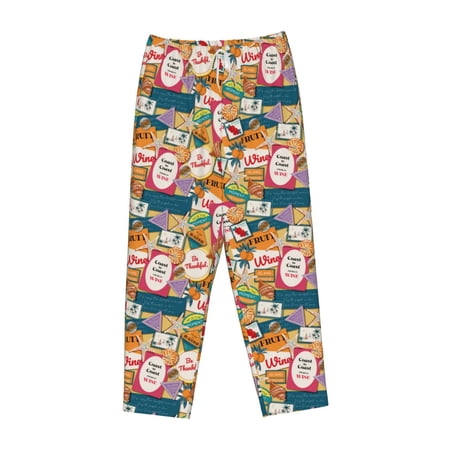 Kdxio Women s Comfy Stretch Retro Summer StampPrint Drawstring Pajama Pants-Medium