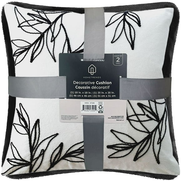 HOMETRENDS 2-Pack Decorative Pillows, Cushion 1 - 18x18"<br>Cushion 2 - 20x20"