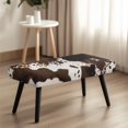 thumbnail image 4 of XYZCANDO Cowhide Print Stretch Bed Foot Bench Cover, Washable Polyester Spandex Rectangle Long Bench Cover for Bedroom and Living Room, 4 of 9