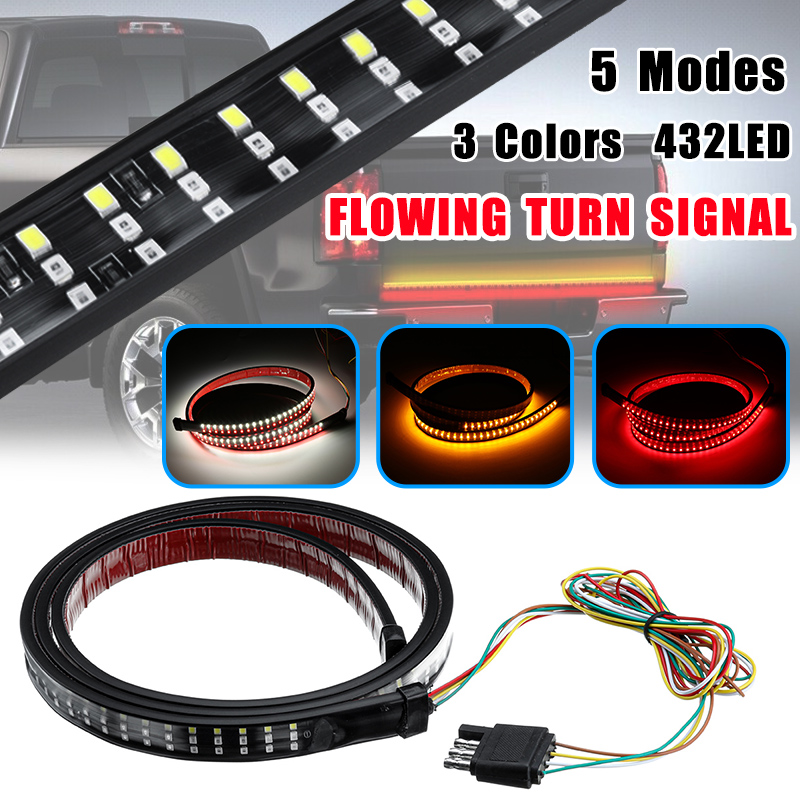 60" Tailgate Light Bar 3 Row LED Light Strip Brake Running Turn Signal