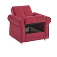 thumbnail image 3 of Ottomanson Convertible Accent Armchair with Hidden Storage, Firm Comfort Seating, Burgundy, 3 of 4