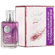 Lattafa Mahasin Crystal Violet , 2 Pc Gift Set 3.4oz EDP Spray, 1.7oz Perfumed Spray