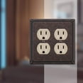 thumbnail image 2 of Amerelle 74DDAZ Moderne Wallplate 2 Duplex Cast Metal Aged Bronze 1-Pack, 2 of 7