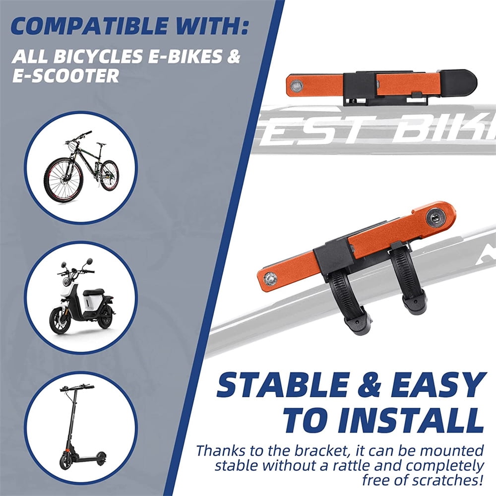 NOGIS Folding Bike Lock - Compact Bicycle Lock with 2 Keys, 2.6 FT Heavy Duty Anti Theft Bike Foldable Locks - Bicycle Security Chain Lock with Mounting Bracket for Electric Scooter Bikes