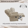 thumbnail image 5 of QuzyAor Overstuffed Rocker Recliner Chair, Plush Padded Armrests with Manual Recline & Footrest, Perfect for Living Room Home Office Relaxation, Camel, 5 of 9