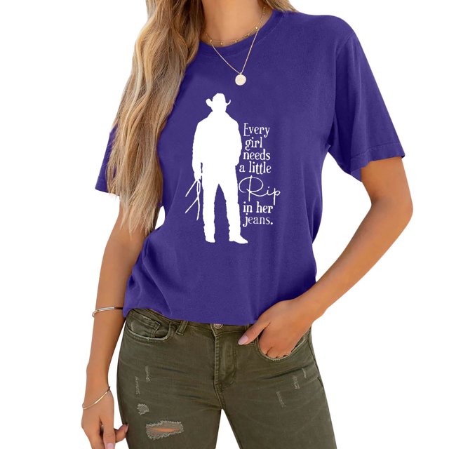 Fiudx Liquidación de Ofertas Flash Moda Mujer Casual Impresión Pulóver Manga Corta Camiseta Tops Blusa