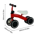 thumbnail image 2 of golytefs Baby Balance Bike Ergonomic Seat 4 Wheels for First Birthday Gift (Red), 2 of 9