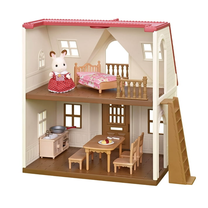 Calico Critters Red Roof Cozy Cottage, Dollhouse Playset with Figure ...